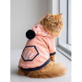 Peachy Pink Kedi Polar Sweatshirt – Sıcak Tutan Yumuşak Kedi Kıyafeti