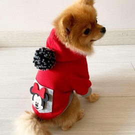 Atheletique Sevimli Fare Kırmızı Köpek Süeteri Köpek Kıyafet Elbise