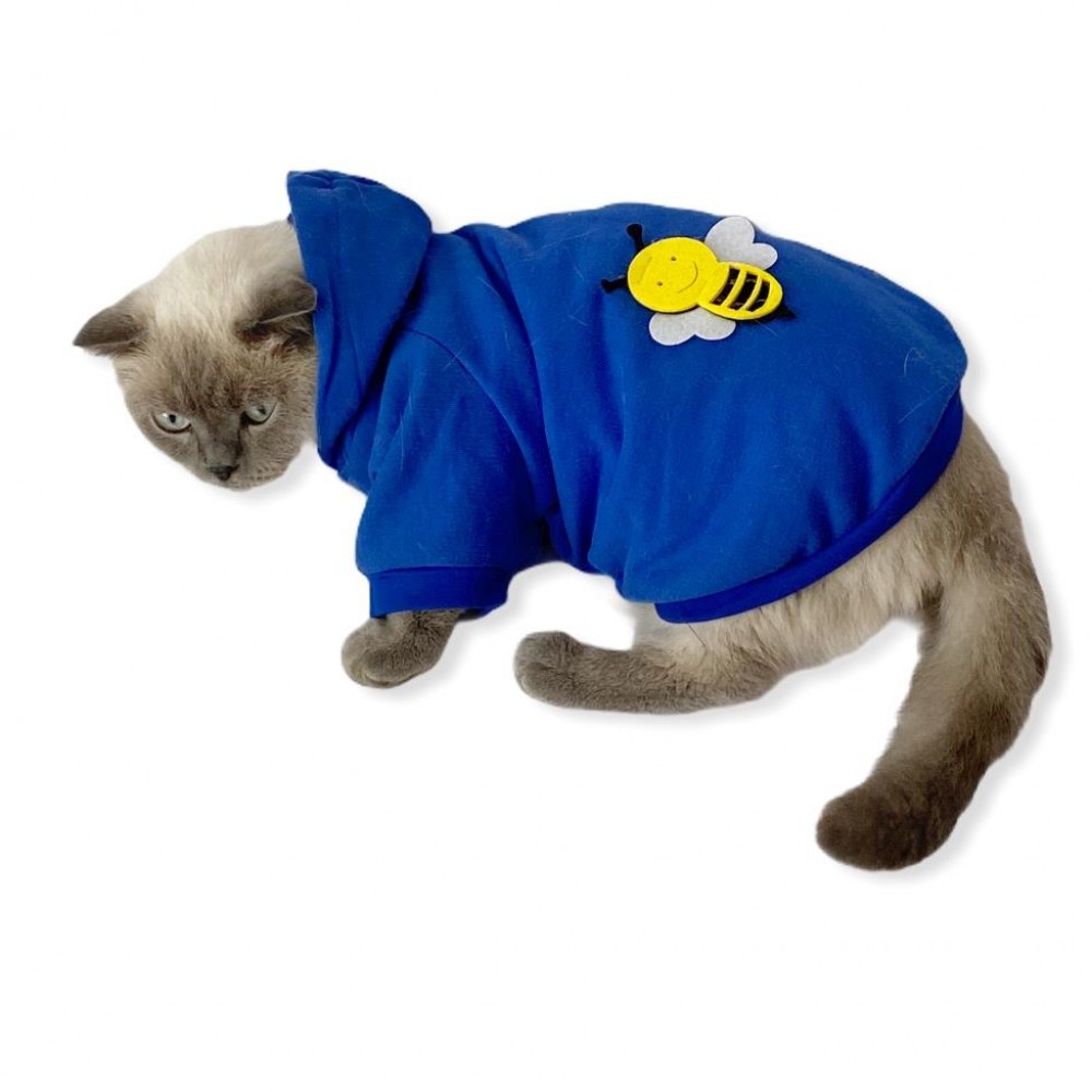 Athletique Bee Kapşonlu Sweat Kedi Süeteri kedi kıyafeti kedi Elbisesi