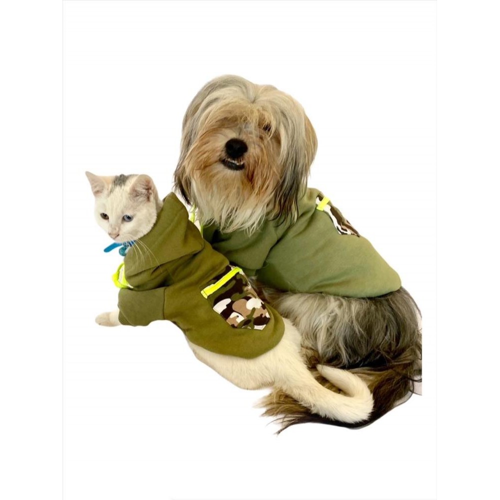 Athletique Green Camouflage Kapşonlu Sweat by Kemique Köpek Kazağı