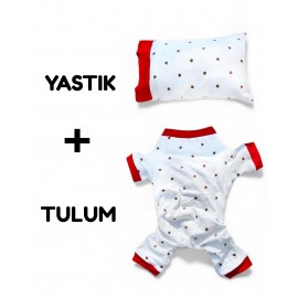 Berry Kedi Uyku Seti | Penye Kedi Tulum ve Mini Yastık Takımı | Pamuklu | Tüy Dökülmesini Azaltır | 