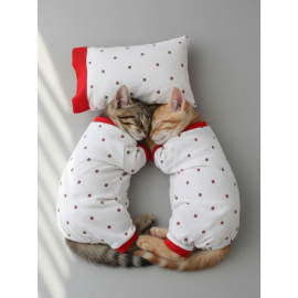 Berry Kedi Uyku Seti | Penye Kedi Tulum ve Mini Yastık Takımı | Pamuklu | Tüy Dökülmesini Azaltır | 