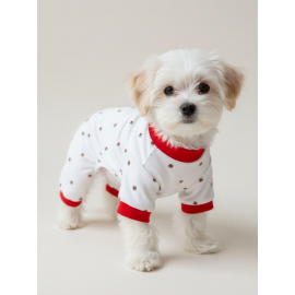 Berry Köpek Tulumu | Pamuklu Penye Köpek Pijaması | Küçük Irklar İçin | Tüy Dökülmesini Azaltır