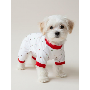 Berry Köpek Tulumu | Pamuklu Penye Köpek Pijaması | Küçük Irklar İçin | Tüy Dökülmesini Azaltır