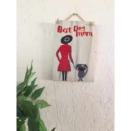 Best Dog Mom Duo Anneler Günü Pano Red Dress