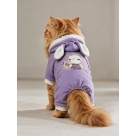 Bibelot Lavender Polar Kedi Tulumu | Yumuşacık ve Sıcacık Bunny Kulaklı Tulum