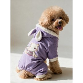 Bibelot Lavender Polar Köpek Tulumu | Yumuşacık ve Sıcacık Bunny Kulaklı Tulum
