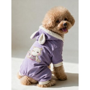 Bibelot Lavender Polar Köpek Tulumu | Yumuşacık ve Sıcacık Bunny Kulaklı Tulum