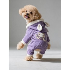 Bibelot Lavender Polar Köpek Tulumu | Yumuşacık ve Sıcacık Bunny Kulaklı Tulum