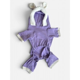 Bibelot Lavender Polar Köpek Tulumu | Yumuşacık ve Sıcacık Bunny Kulaklı Tulum