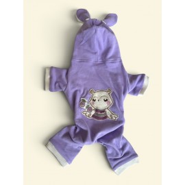 Bibelot Lavender Polar Köpek Tulumu | Yumuşacık ve Sıcacık Bunny Kulaklı Tulum