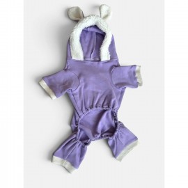 Bibelot Lavender Polar Köpek Tulumu | Yumuşacık ve Sıcacık Bunny Kulaklı Tulum