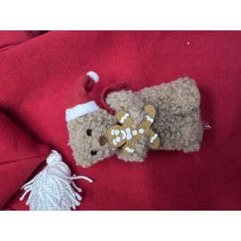 Biscotti Bear Kırmızı Xmas Köpek Kıyafeti | Kapüşonlu Polar Noel Sweatshirt | Küçük Irklar İçin