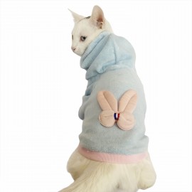 Blue Pink Bunny Sweatshirt Kedi Süeteri Kedi Kıyafeti 