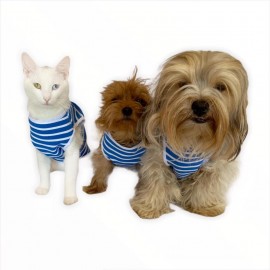 Blue White Stripe by Kemique - Köpek Kıyafeti - Köpek Atlet
