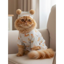 Boobie Bejjy Kedi Tulumu & Bere Takımı | Penye Kumaş | Tüy Dökülmesini Azaltır