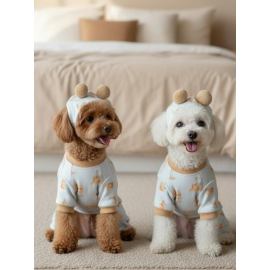 Boobie Bejjy Köpek Tulumu & Bere Takımı | Penye Kumaş | Küçük Irk Köpekler İçin | Tüy Dökülmesini Azaltır