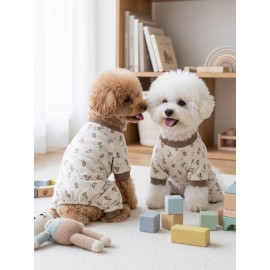 Breeds & Friends Penye Köpek Tulumu |  Desenli Köpek Pijaması | Küçük Irklar İçin