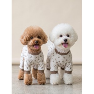 Breeds & Friends Penye Köpek Tulumu |  Desenli Köpek Pijaması | Küçük Irklar İçin