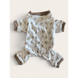 Breeds & Friends Penye Köpek Tulumu |  Desenli Köpek Pijaması | Küçük Irklar İçin