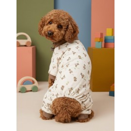 Breeds & Friends Penye Köpek Tulumu |  Desenli Köpek Pijaması | Küçük Irklar İçin