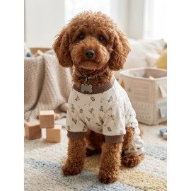 Breeds & Friends Penye Köpek Tulumu |  Desenli Köpek Pijaması | Küçük Irklar İçin