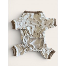 Breeds & Friends Penye Köpek Tulumu |  Desenli Köpek Pijaması | Küçük Irklar İçin