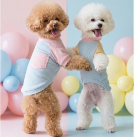 Bubbles Pastel Köpek Tişörtü | Cepli Şeker Renkli Yazlık Köpek Kıyafeti | Küçük Irklar İçin
