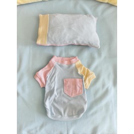 Bubbles Pastel Köpek Uyku Takımı | Mini Yastıklı Şeker Renkli Yazlık Köpek Pijama Seti | Küçük Irklar İçin