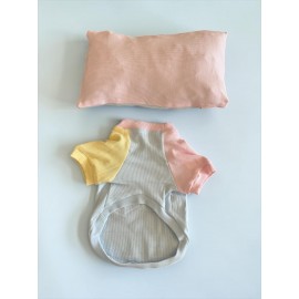 Bubbles Pastel Köpek Uyku Takımı | Mini Yastıklı Şeker Renkli Yazlık Köpek Pijama Seti | Küçük Irklar İçin