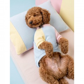 Bubbles Pastel Köpek Uyku Takımı | Mini Yastıklı Şeker Renkli Yazlık Köpek Pijama Seti | Küçük Irklar İçin