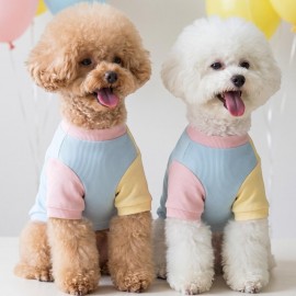 Bubbles Pastel Köpek Uyku Takımı | Mini Yastıklı Şeker Renkli Yazlık Köpek Pijama Seti | Küçük Irklar İçin