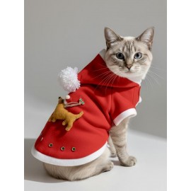 Buddy Kapşonlu Yılbaşı Kedi Sweatshirt Noel