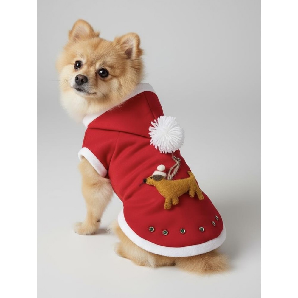 Buddy Kapşonlu Yılbaşı Köpek Sweatshirt Noel 