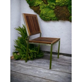 Inox İroko Ahşap Sandalye, Bahçe Sandalyesi INX330