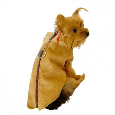 Chamois BB Kahverengi Köpekler için Güderi Görünümlü Ceket