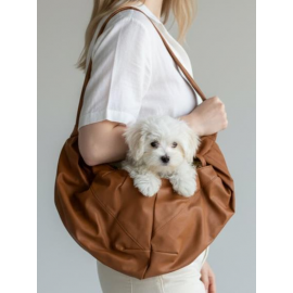 Su Geçirmez Suni Deri Köpek Taşıma Çantası – Emniyet Kemerli
