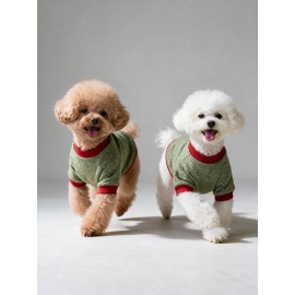 Çilek Tadında Köpek Sweatshirt – Kırmızı Yeşil - Sıcacık
