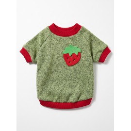 Çilek Tadında Köpek Sweatshirt – Kırmızı Yeşil - Sıcacık