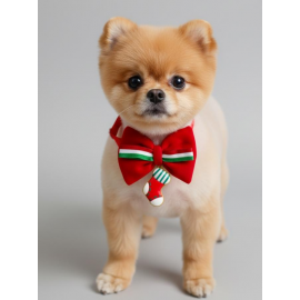 Çorap Xmass Küçük Irk Köpek Papyon Tasması | Kırmızı Fiyonk Boyun Aksesuarı | Noel Temalı Köpek Süsü