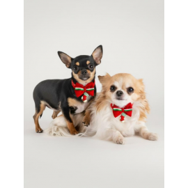 Çorap Xmass Küçük Irk Köpek Papyon Tasması | Kırmızı Fiyonk Boyun Aksesuarı | Noel Temalı Köpek Süsü