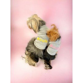 Cute Pembe Tişört Duo Köpek Kıyafeti Elbise