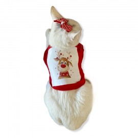 Cute Rudolph Kedi Tişörtü Noel