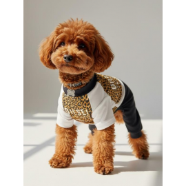 Diesel Leo Leopar Desenli Penye Köpek Tulum | Tüy Dökülmesini Azaltmaya Yardımcı | Küçük Irklar İçin Premium Köpek Kıyafeti