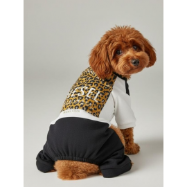 Diesel Leo Leopar Desenli Penye Köpek Tulum | Tüy Dökülmesini Azaltmaya Yardımcı | Küçük Irklar İçin Premium Köpek Kıyafeti