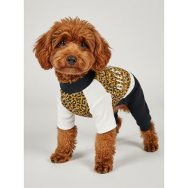 Diesel Leo Leopar Desenli Penye Köpek Tulum | Tüy Dökülmesini Azaltmaya Yardımcı | Küçük Irklar İçin Premium Köpek Kıyafeti