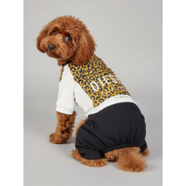 Diesel Leo Leopar Desenli Penye Köpek Tulum | Tüy Dökülmesini Azaltmaya Yardımcı | Küçük Irklar İçin Premium Köpek Kıyafeti