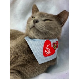 Love You Kedi Bandana, Fular, Kedi Kıyafeti Kedi Elbisesi, Kedi Tasması