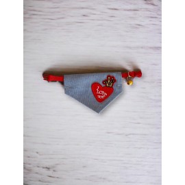 Love You Kedi Bandana, Fular, Kedi Kıyafeti Kedi Elbisesi, Kedi Tasması