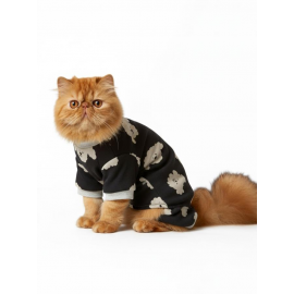 Doggy Doo Kedi Tulumu | Pamuklu Penye Kedi Kıyafeti | Küçük Irklar İçin | Tüy Dökülmesini Azaltır